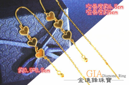 氣質愛心 黃金耳環 重0.88錢 G017456 - Image 2