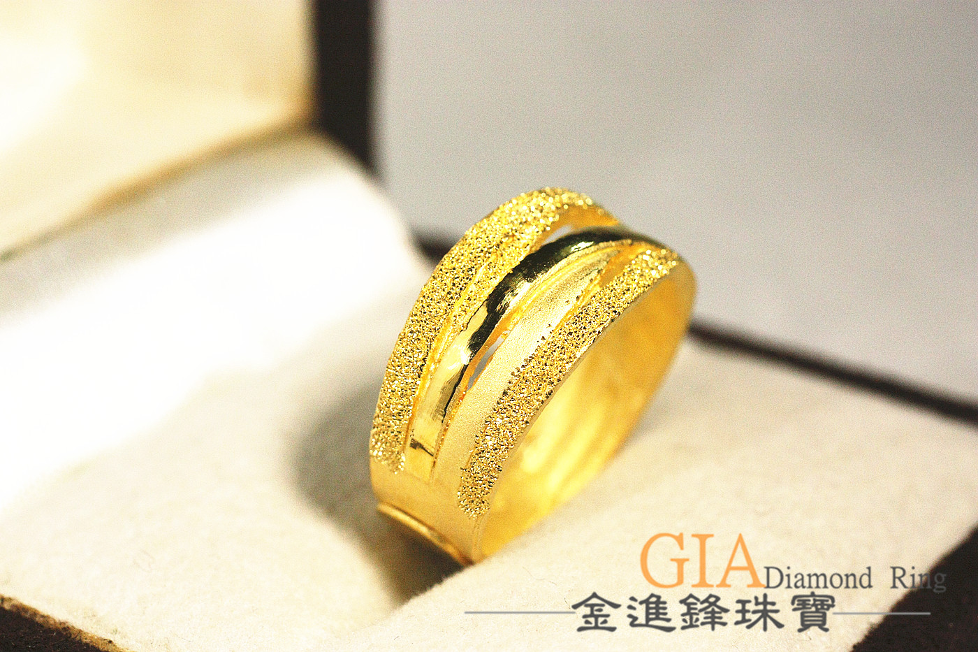 流線鑽砂 黃金戒指 黃金男戒 重3.10錢 G017835:圖片 4