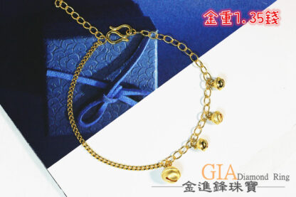 鈴鐺鍊條 黃金手鍊 重1.35錢 G018374