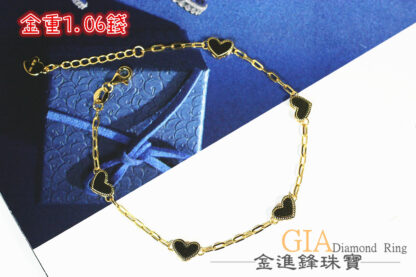 愛心鍊條 黃金手鍊重1.06錢 G018373