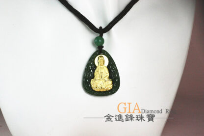 淨瓶觀音黃金台灣玉墬子保平安 黃金墬飾 G023400：圖片 9