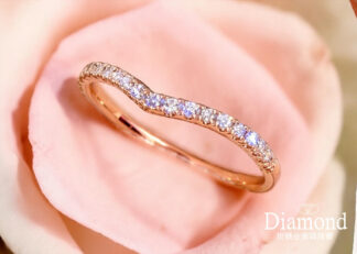 ◆(訂製款)V戒款玫瑰金鑽石線戒SA1242-1