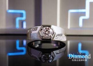 50分 18K 寬版鑽石男戒(空台)  ZR529008