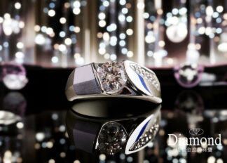 1克拉 18K 寬版鑽石男戒(空台)  ZR716003