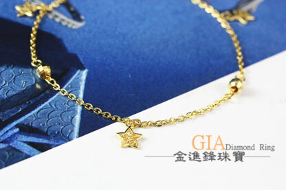 星星黃金手鍊 重0.88 G021655：圖片 3
