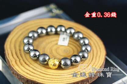古錢金球招財黃金串珠  重0.36錢 G020361