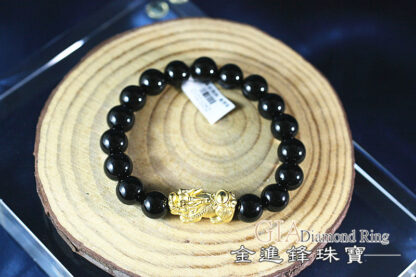 元寶招財貔貅黃金串珠 重0.53錢 G021052：圖片 3