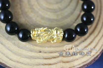 元寶招財貔貅黃金串珠 重0.53錢 G021052：圖片 6