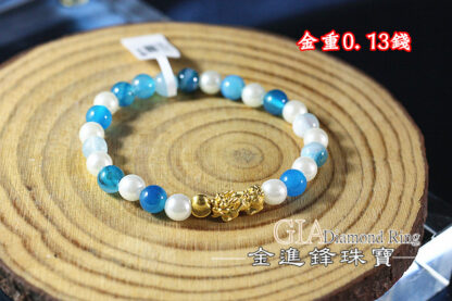 貔貅金球黃金串珠  重0.13錢 G020390：圖片 3