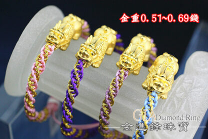 貔貅招財黃金串珠 重0.69錢 G020680