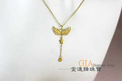 翅膀星星愛心黃金項鍊 重1.07錢 G022837：圖片 5