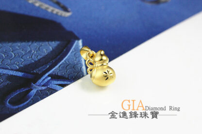 葫蘆黃金墜飾 重0.36錢 G023483：圖片 3