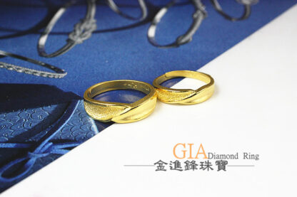 鑽沙交叉黃金對戒 重2.34錢 G023492：圖片 3