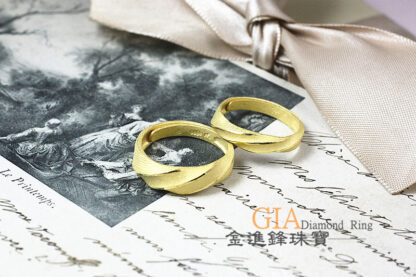 斜紋黃金對戒 重2.60錢 G023523：圖片 4