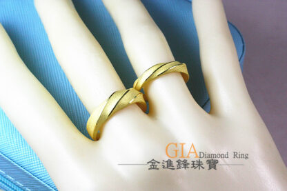斜紋黃金對戒 重2.60錢 G023523：圖片 6