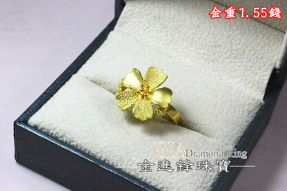 大花花黃金女戒 重1.55錢 G023611