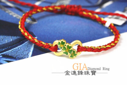 無限∞幸運草黃金編織手鍊 重0.18錢 G023598：圖片 3