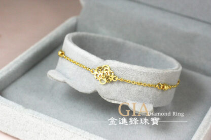 玫瑰花黃金手鍊 重0.71錢 G023571：圖片 4