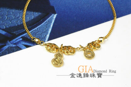 古錢葫蘆黃金手鍊 重1.35錢 G023575：圖片 3