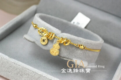 古錢葫蘆黃金手鍊 重1.35錢 G023575：圖片 4