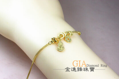 古錢葫蘆黃金手鍊 重1.35錢 G023575：圖片 5