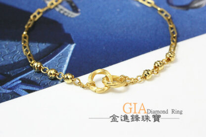 蹦迪甜甜圈黃金手鍊 重1.39錢 G023582：圖片 3