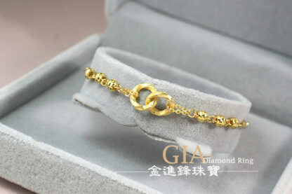 蹦迪甜甜圈黃金手鍊 重1.39錢 G023582：圖片 4