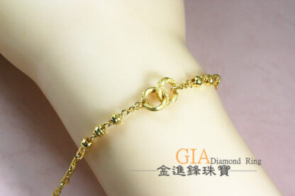 蹦迪甜甜圈黃金手鍊 重1.39錢 G023582：圖片 5