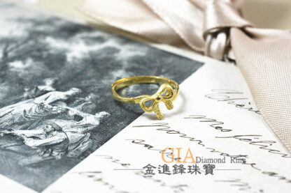 蝴蝶結黃金尾戒 重0.40錢 G023587：圖片 4