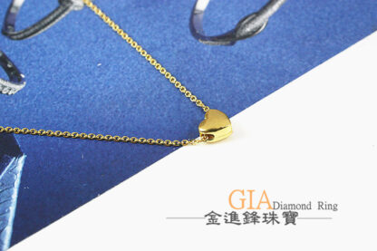 愛心黃金項鍊 重0.92錢 G023629：圖片 3