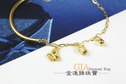 蝴蝶鬱金香黃金手鍊 重1.36錢 G023621：圖片 3
