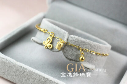 蝴蝶鬱金香黃金手鍊 重1.36錢 G023621：圖片 4