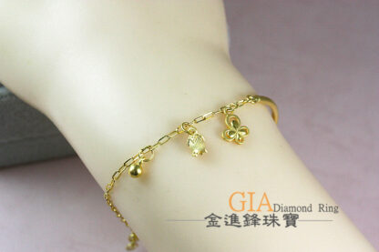 蝴蝶鬱金香黃金手鍊 重1.36錢 G023621：圖片 5