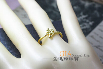 花兒愛心黃金女戒 重0.58錢 G023617：圖片 5