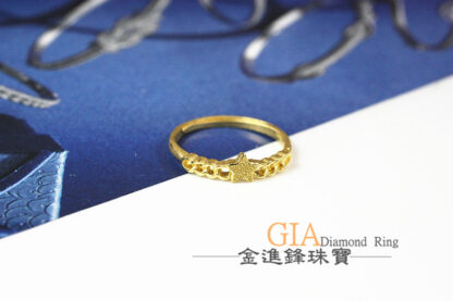 鑽沙星星黃金女戒 重0.58錢 G023615：圖片 3