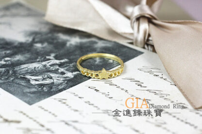 鑽沙星星黃金女戒 重0.58錢 G023615：圖片 4