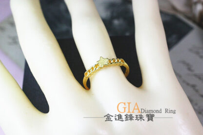 鑽沙星星黃金女戒 重0.58錢 G023615：圖片 5
