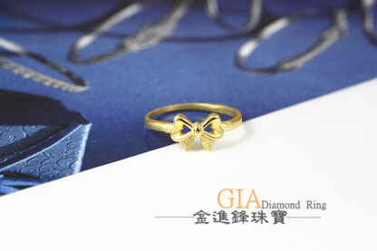 鑽沙蝴蝶結黃金女戒 重0.60錢 G023614：圖片 3