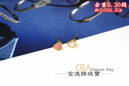 愛心黃金耳環 重0.31錢 G023652：圖片 8