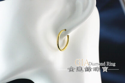 氣質素光圈 黃金耳環 重0.80錢 G023799：圖片 4