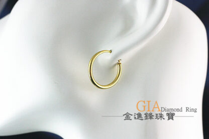 氣質素光圈 黃金耳環 重0.80錢 G023799：圖片 5