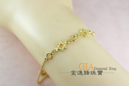 六芒星黃金手鍊 重0.87錢 G023895：圖片 5