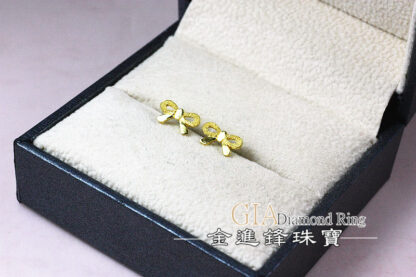 鑽沙蝴蝶結黃金耳環 重0.29錢 G023707：圖片 4