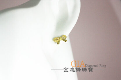 鑽沙蝴蝶結黃金耳環 重0.29錢 G023707：圖片 6