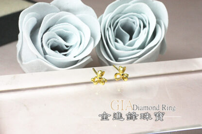 花朵結黃金耳環 重0.27錢 G023706：圖片 3