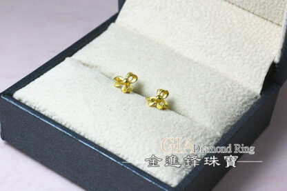 花朵結黃金耳環 重0.27錢 G023706：圖片 4