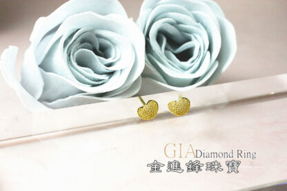 鑽沙愛心黃金耳環 重0.22錢 G023705：圖片 3