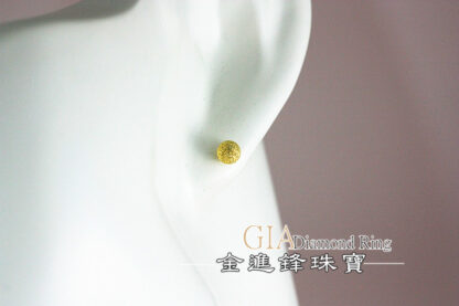 鑽沙金球黃金耳環 重0.24錢 G023701：圖片 5
