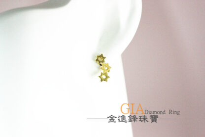 鑽沙星星黃金耳環 重0.32錢 G023698：圖片 5
