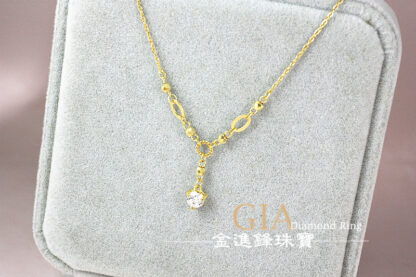 鑽石蹦迪珠黃金項鍊 重0.86錢 G023750：圖片 4